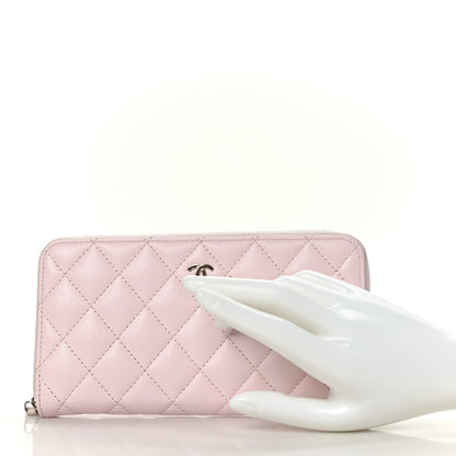 Chanel Caviar Quilted Large Gusset Zip Around Wallet Pink 2 of 8