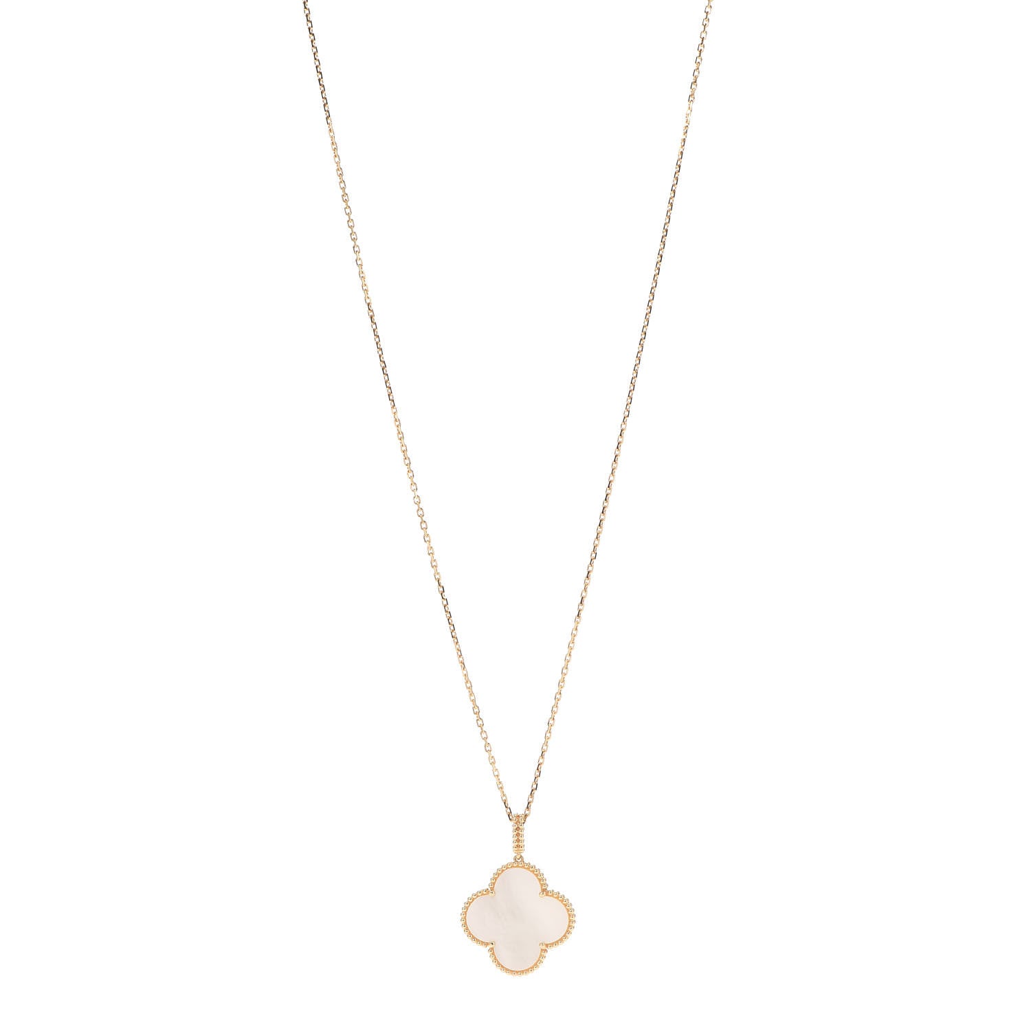 Van Cleef & Arpels 18K Yellow Gold Mother of Pearl Magic Alhambra Long Necklace 1 of 7