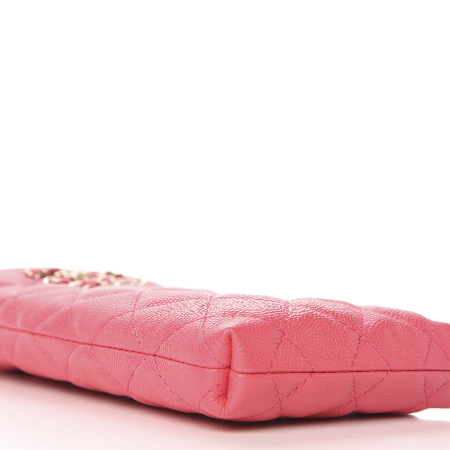 Chanel Caviar Quilted French New Wave Phone Holder With Chain Pink 6 of 10