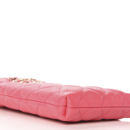 Chanel Caviar Quilted French New Wave Phone Holder With Chain Pink 6 of 10