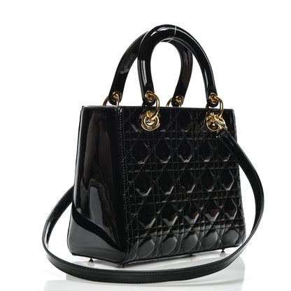 Christian Dior Patent Cannage Medium Lady Dior Black 3 of 6
