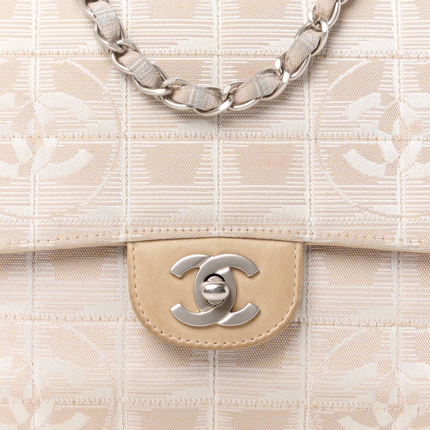 Chanel Nylon Medium Travel Flap Light Beige 9 of 14