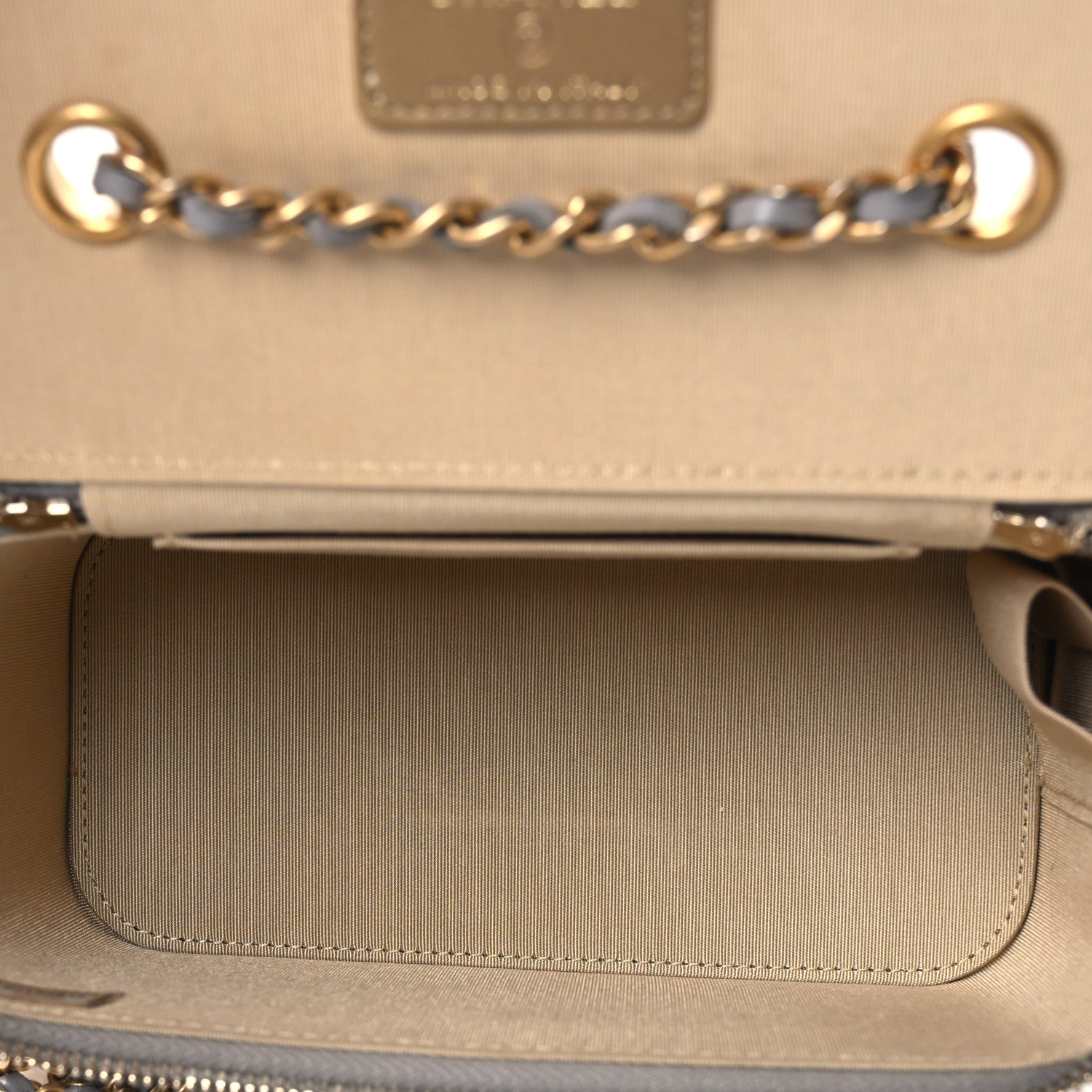 Chanel Lambskin Quilted Small Pearl Crush Vanity Case With Chain Grey 5 of 13