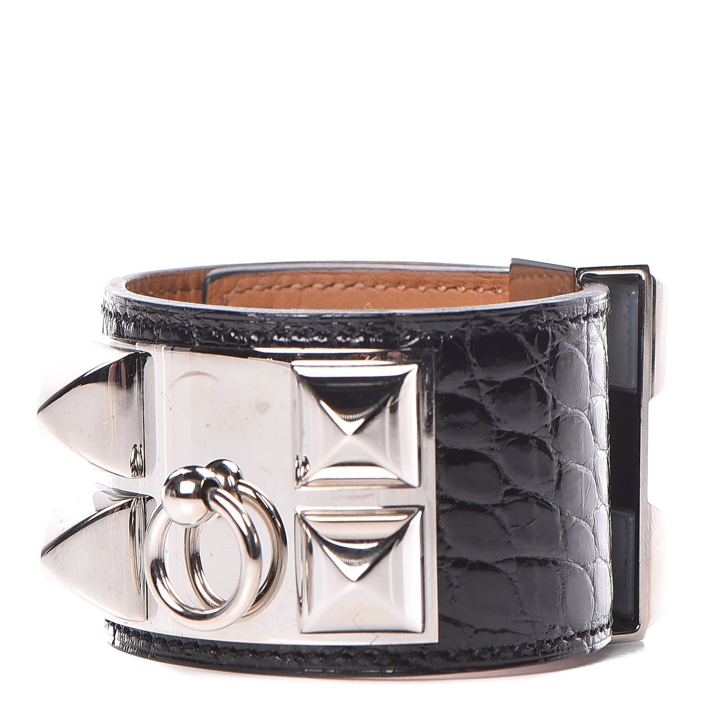 Shiny Alligator Collier de Chien CDC Bracelet S Black