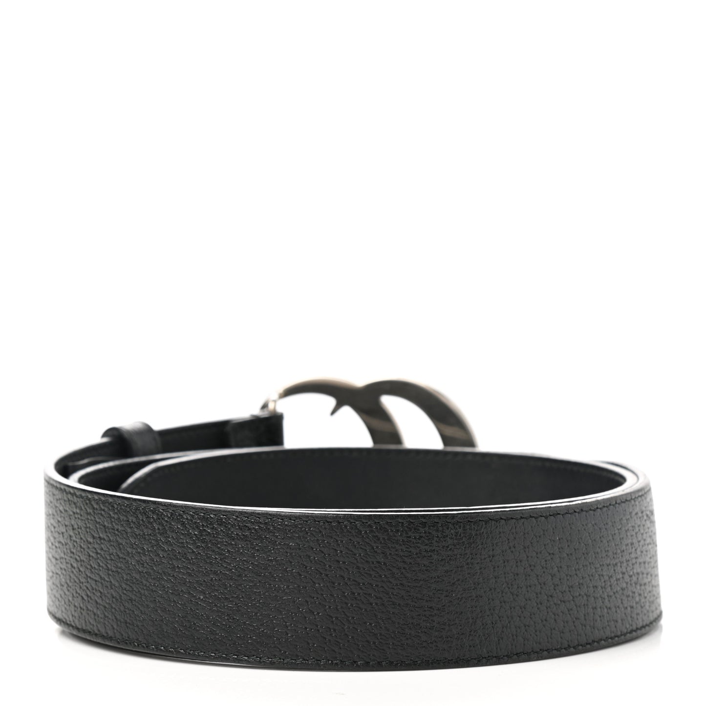 Textured Dollar Calfskin Nickel Double G 40mm Belt 90 36 Black
