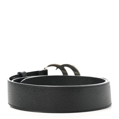 Gucci Textured Dollar Calfskin Nickel Double G 40mm Belt 90 36 Black 2 of 5