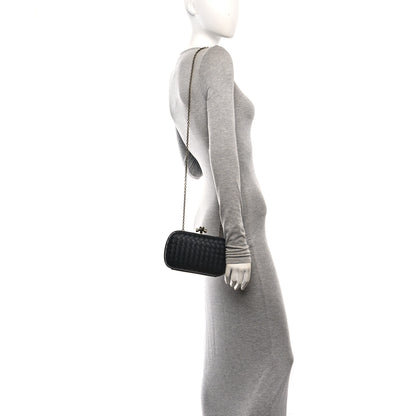 Bottega Veneta Nappa Intrecciato Chain Knot Clutch Black 2 of 9
