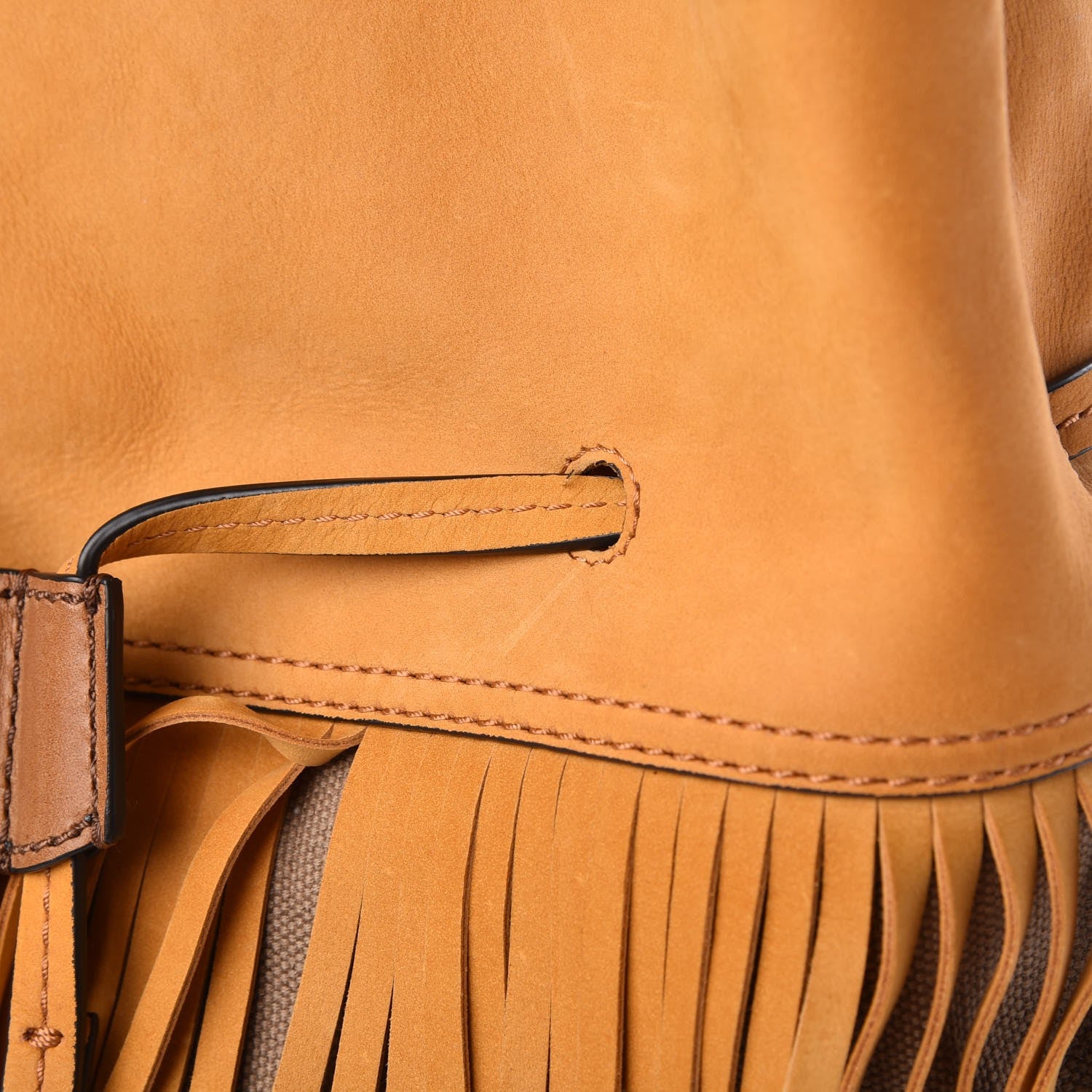 Burberry Suede Fringe Large Belgrove Bucket Bag Tan 13 of 16