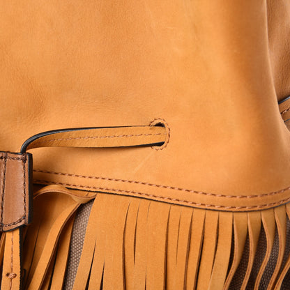Burberry Suede Fringe Large Belgrove Bucket Bag Tan 13 of 16
