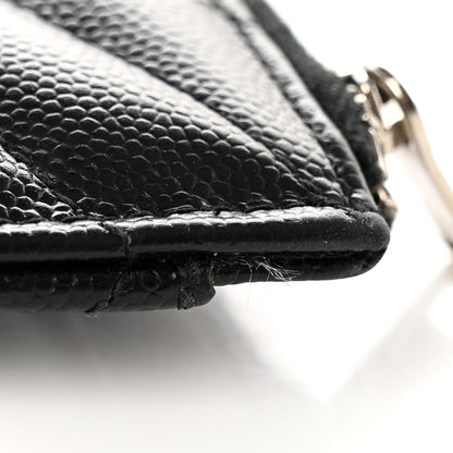 Saint Laurent Grain De Poudre Chevron Monogram Bill Pouch Black 9 of 10