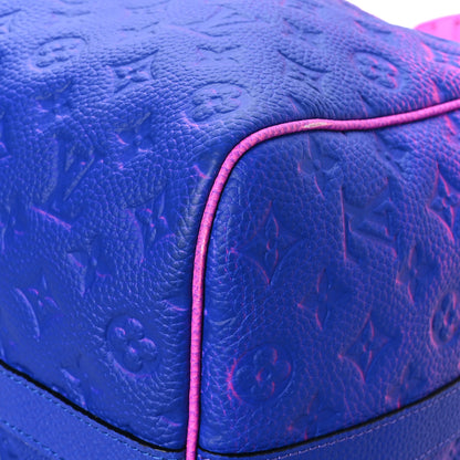 Louis Vuitton Taurillon Illusion Keepall Bandouliere 50 Bleu Rose 8 of 11