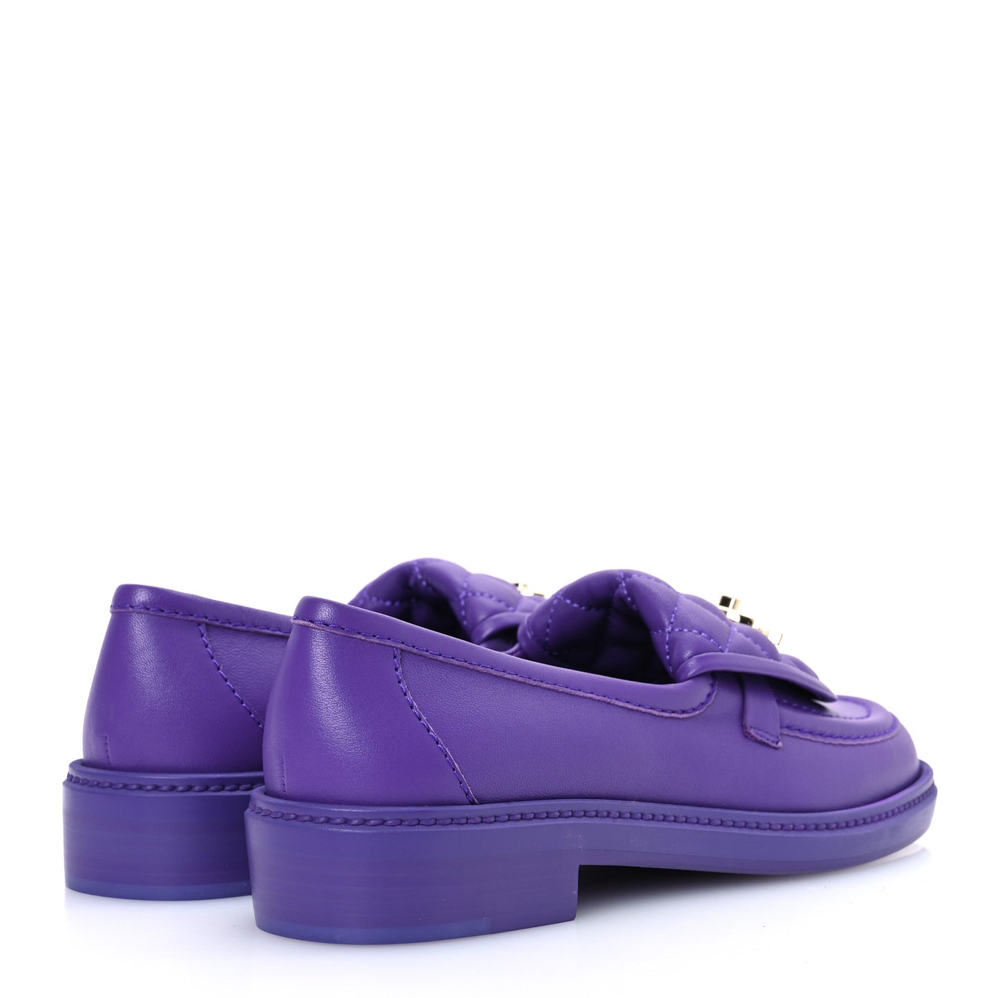 Lambskin Quilted CC Turnlock Loafers 37 Purple