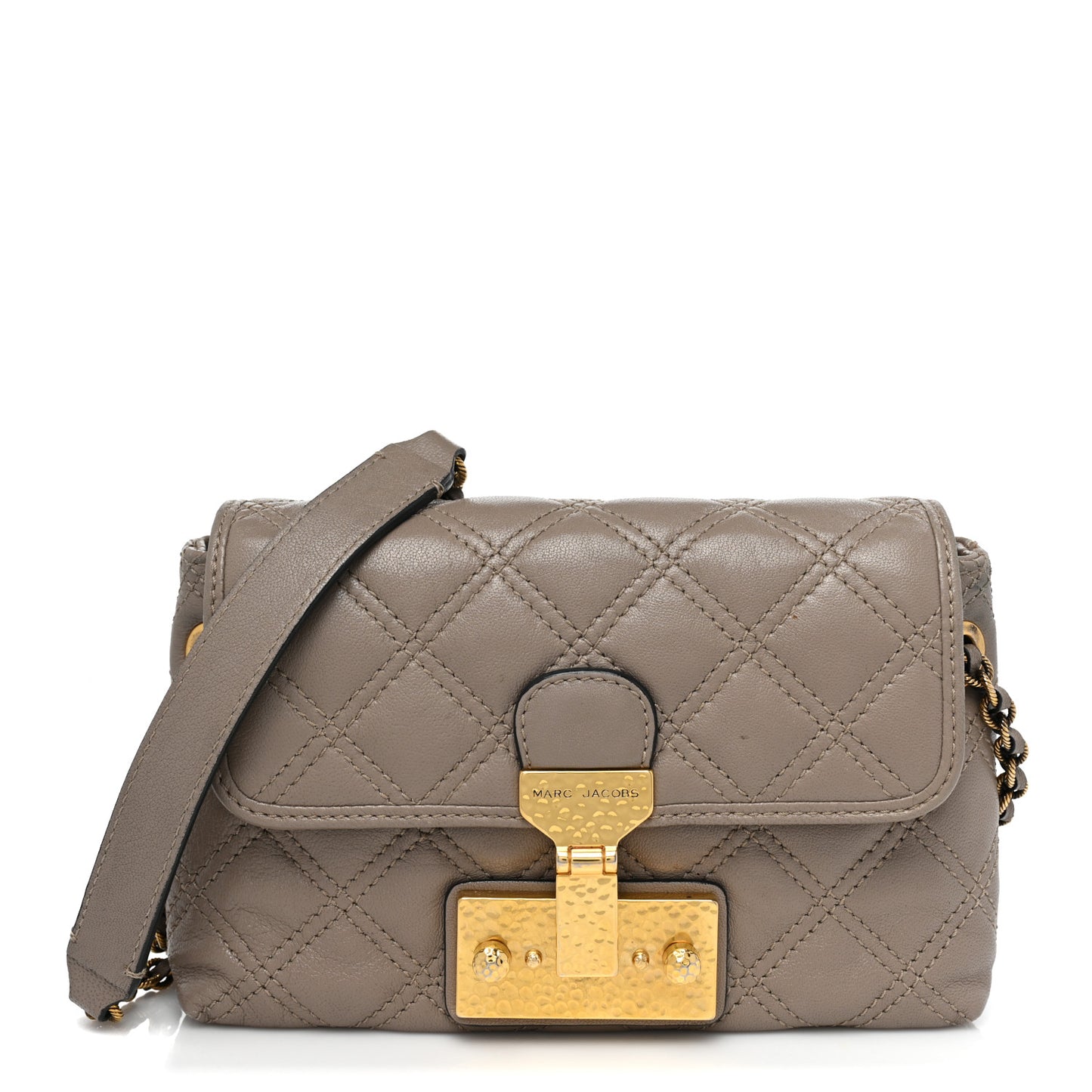 Lacquered Lambskin Baroque Single Flap Grey