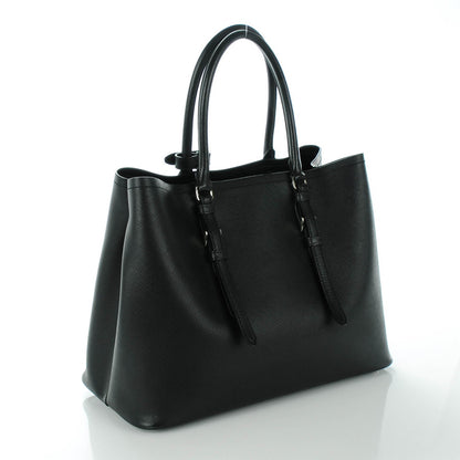 Prada Saffiano Cuir Medium Double Handle Tote Black 3 of 8