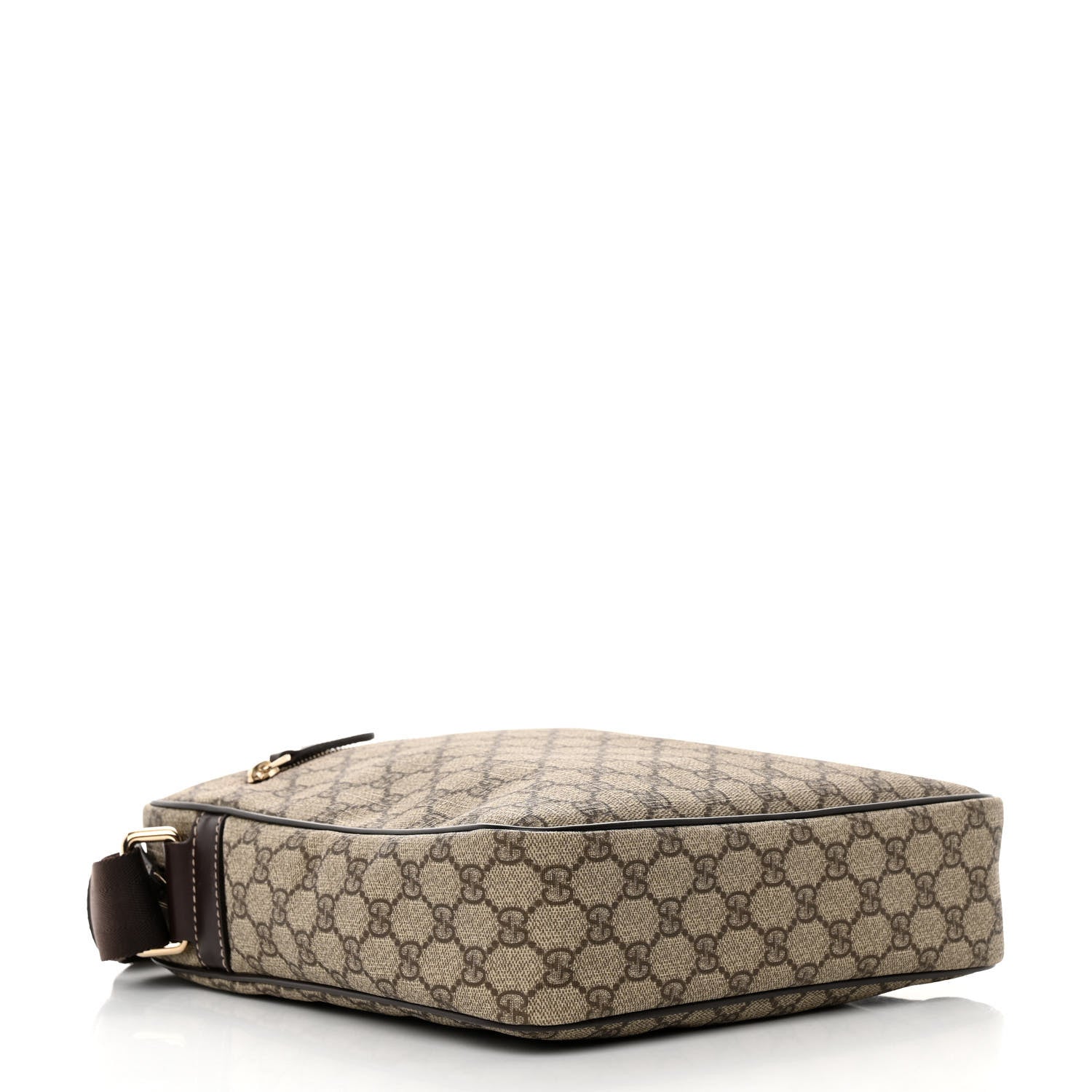 Gucci GG Plus Monogram Selleria Calfskin Medium Messenger Bag Beige Ebony Cocoa Dark Chocolate 4 of 10
