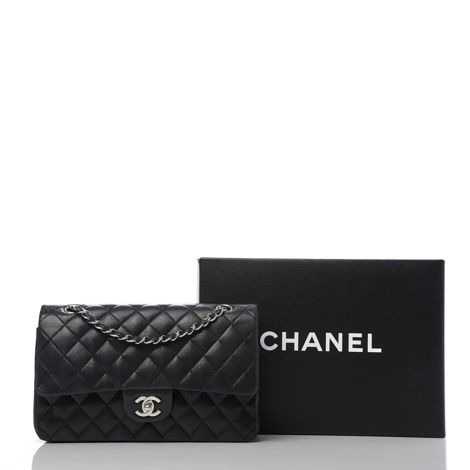 Chanel Lambskin Quilted Medium Double Flap Black 10 of 13