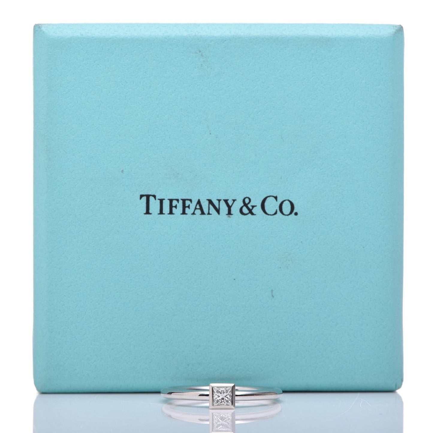 Platinum Diamond .15ct Princess Cut Engagement Ring 50 5.25