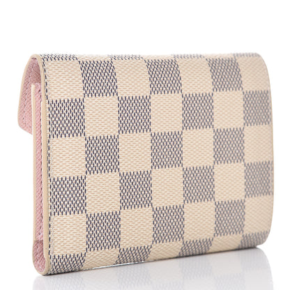 Louis Vuitton Damier Azur Victorine Wallet Rose Ballerine 3 of 9