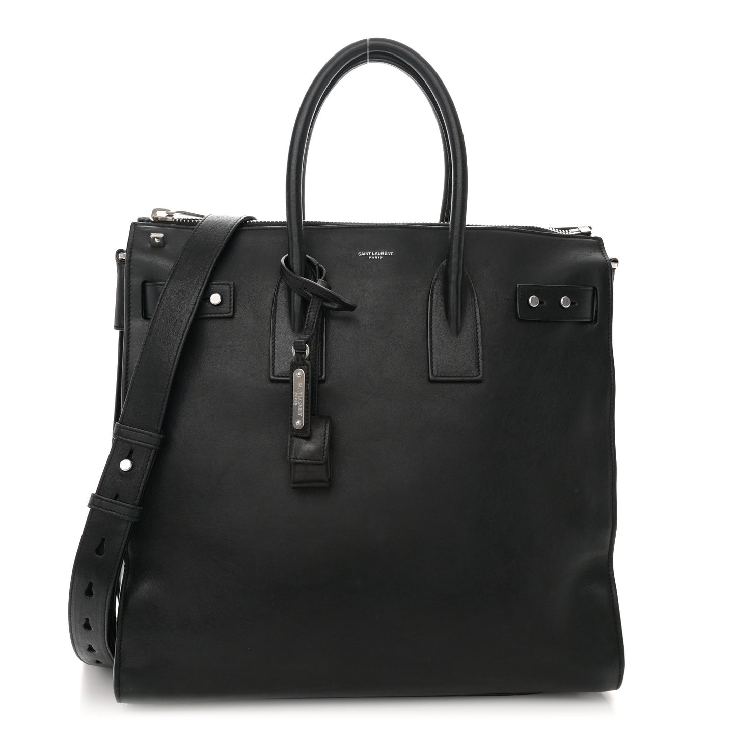 Grained Calfskin Sac De Jour Souple North South Tote Black
