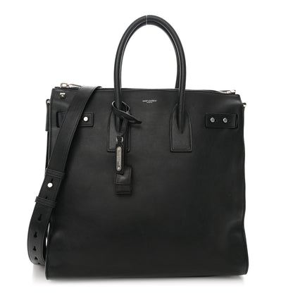 Saint Laurent Grained Calfskin Sac De Jour Souple North South Tote Black 1 of 11