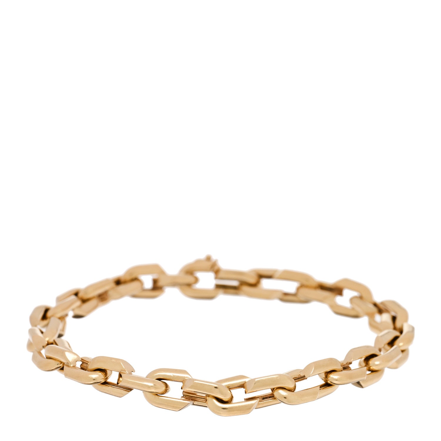 Foundrae 18K Yellow Gold Small Strong Hearts Love Link Chain Bracelet 1 of 3