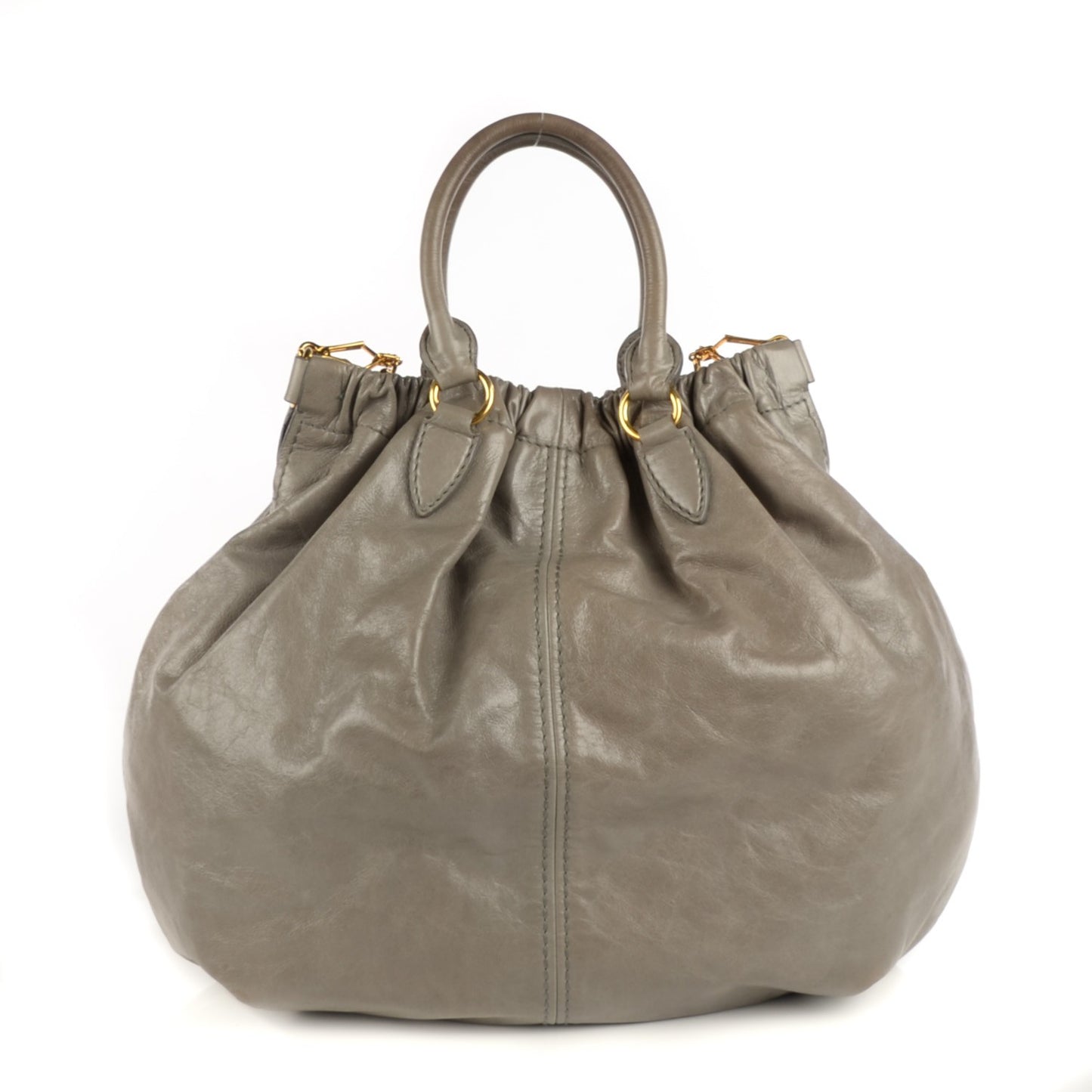 Vitello Lux Gathered Shopper Tote Astro