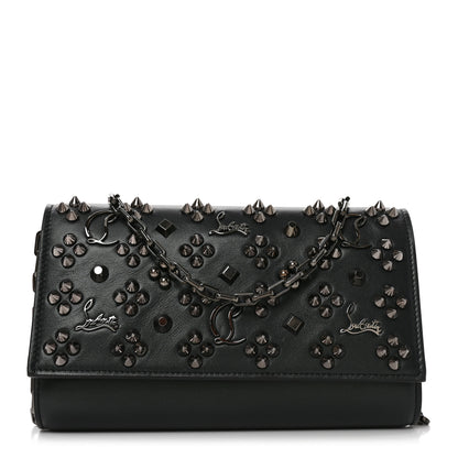 Christian Louboutin Calfskin Spikes Loubinthesky Paloma Clutch Zaffiro Zaffiro 1 of 9