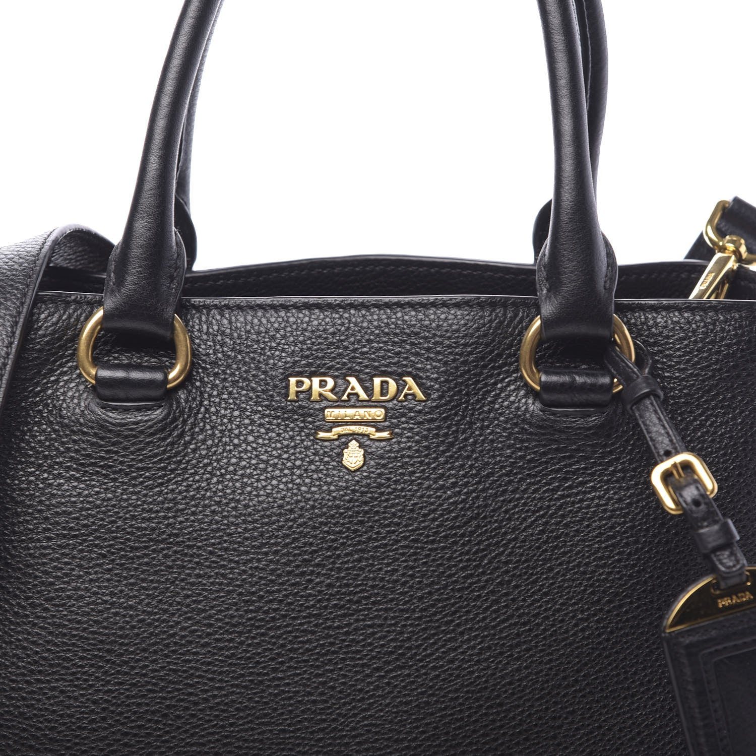 Prada Vitello Phenix Top Handle Bag Black 6 of 8
