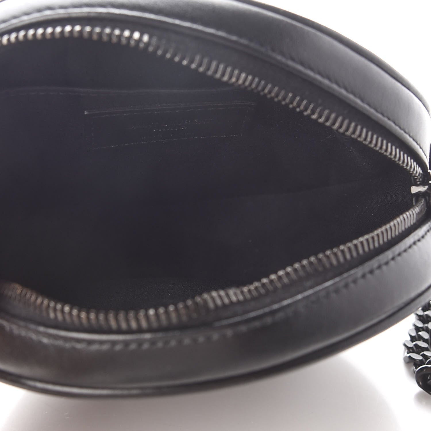 Saint Laurent Calfskin Matelasse Chevron Round Vinyle Camera Bag Black 5 of 9