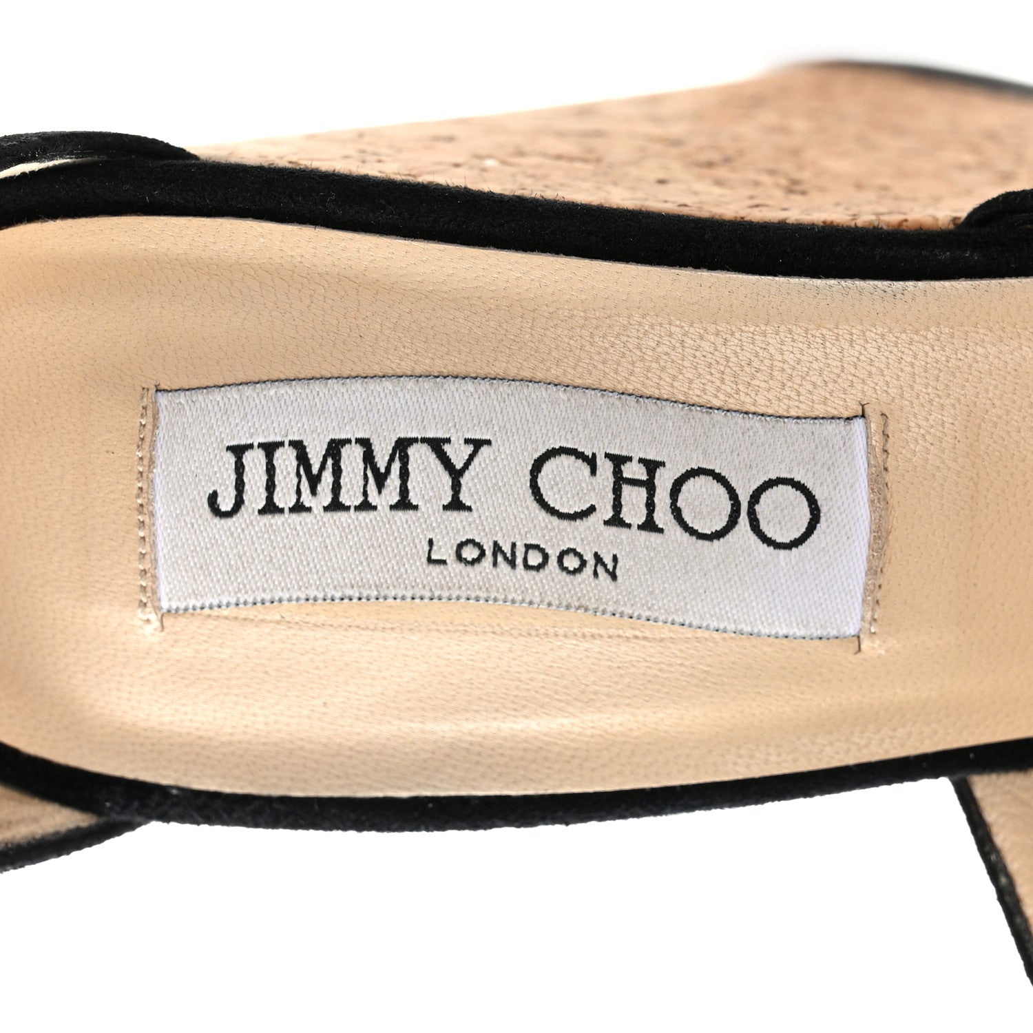 Jimmy Choo Suede Cork Neyo 120 Wedges 38 Black 7 of 8