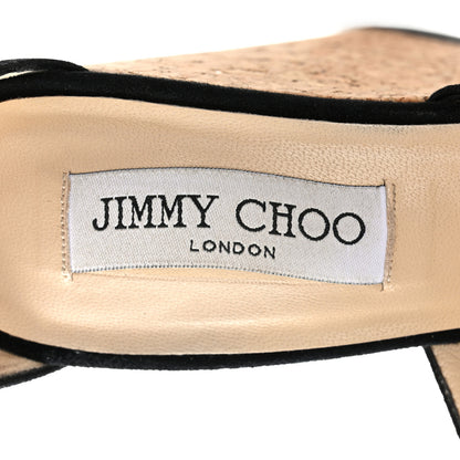 Jimmy Choo Suede Cork Neyo 120 Wedges 38 Black 7 of 8