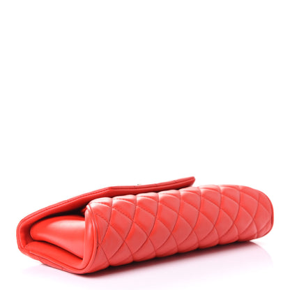 Chanel Lambskin Quilted Fold Up Again Clutch Red 3 of 4