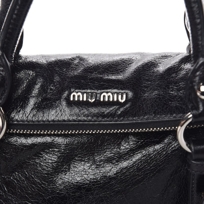 Miu Miu Vitello Lux Mini Bow Bag Black 9 of 11