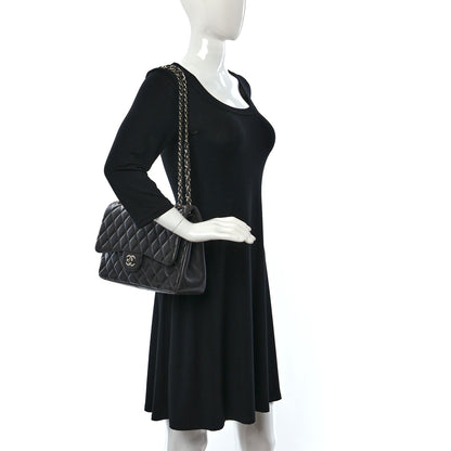 Chanel Lambskin Quilted Jumbo Double Flap Dark Grey 2 of 13