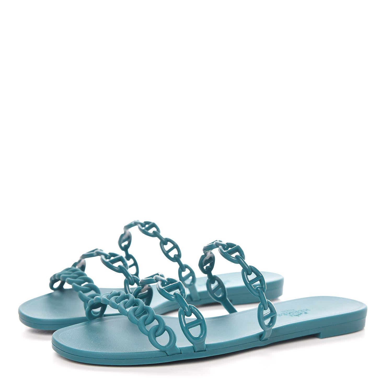 Hermes Rubber Chaine d'Ancre Rivage Sandals 36 Vert d'Ete 3 of 8