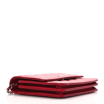 Chanel Caviar Quilted Square Wallet On Chain WOC Dark Pink 3 of 8