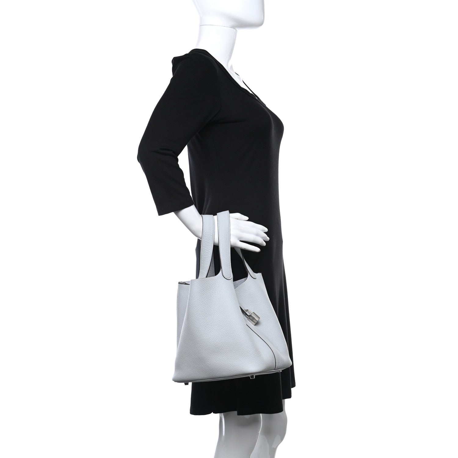 Hermes Taurillon Clemence Picotin Lock 22 MM Bleu Pale 2 of 9