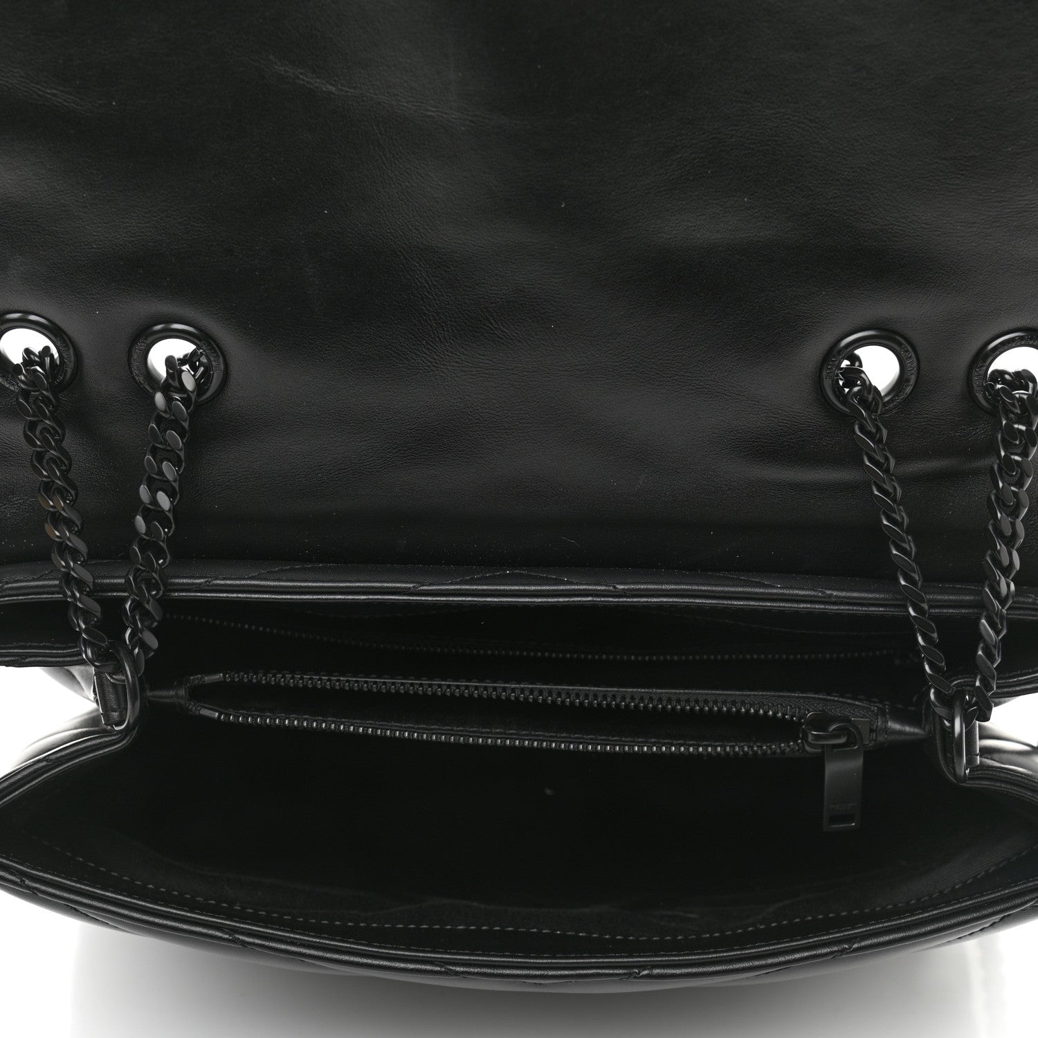 Saint Laurent Calfskin Y Quilted Monogram Medium Loulou Chain Satchel Black 5 of 9