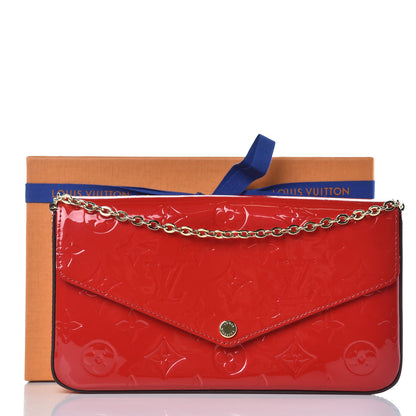 Louis Vuitton Vernis Felicie Pochette Chain Wallet Cherry 11 of 11