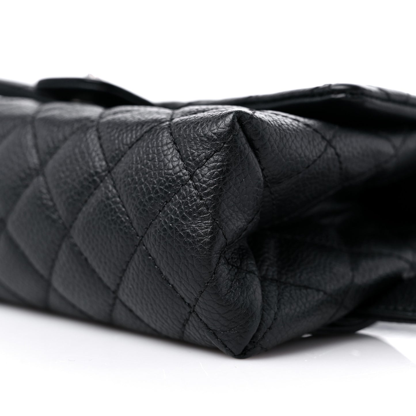 Grained Calfskin Quilted 2.55 Reissue Flap Belt Bag Clutch Black