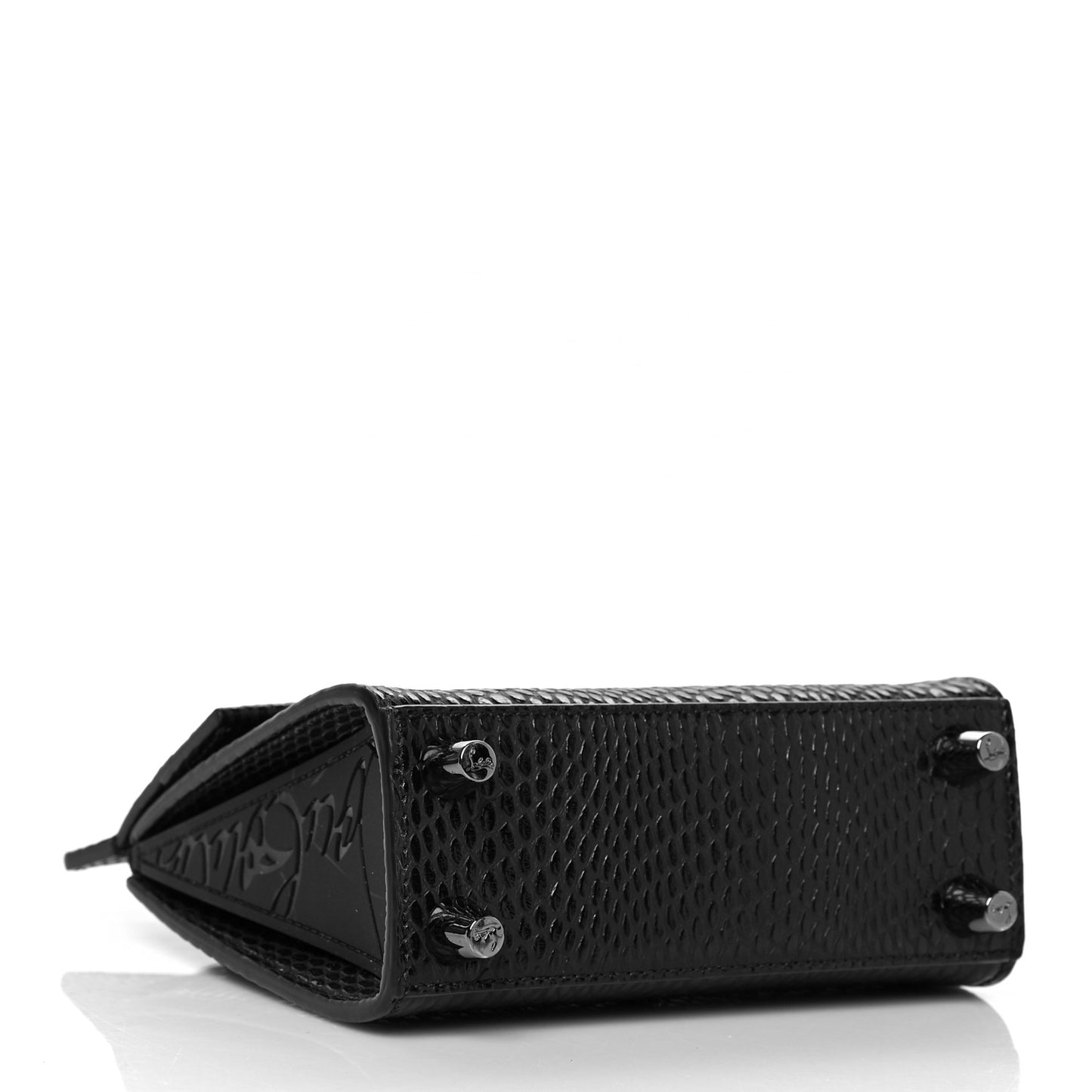Calfskin Snakeskin Embossed Jurassic Mini Paloma Black