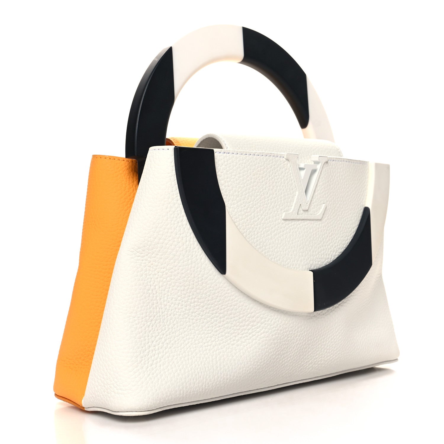 Louis Vuitton Taurillon Daniel Buren Artycapucines MM Orange White 3 of 12