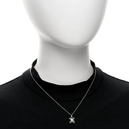 Tiffany 18K White Gold Diamond Signature X Pendant Necklace 2 of 5