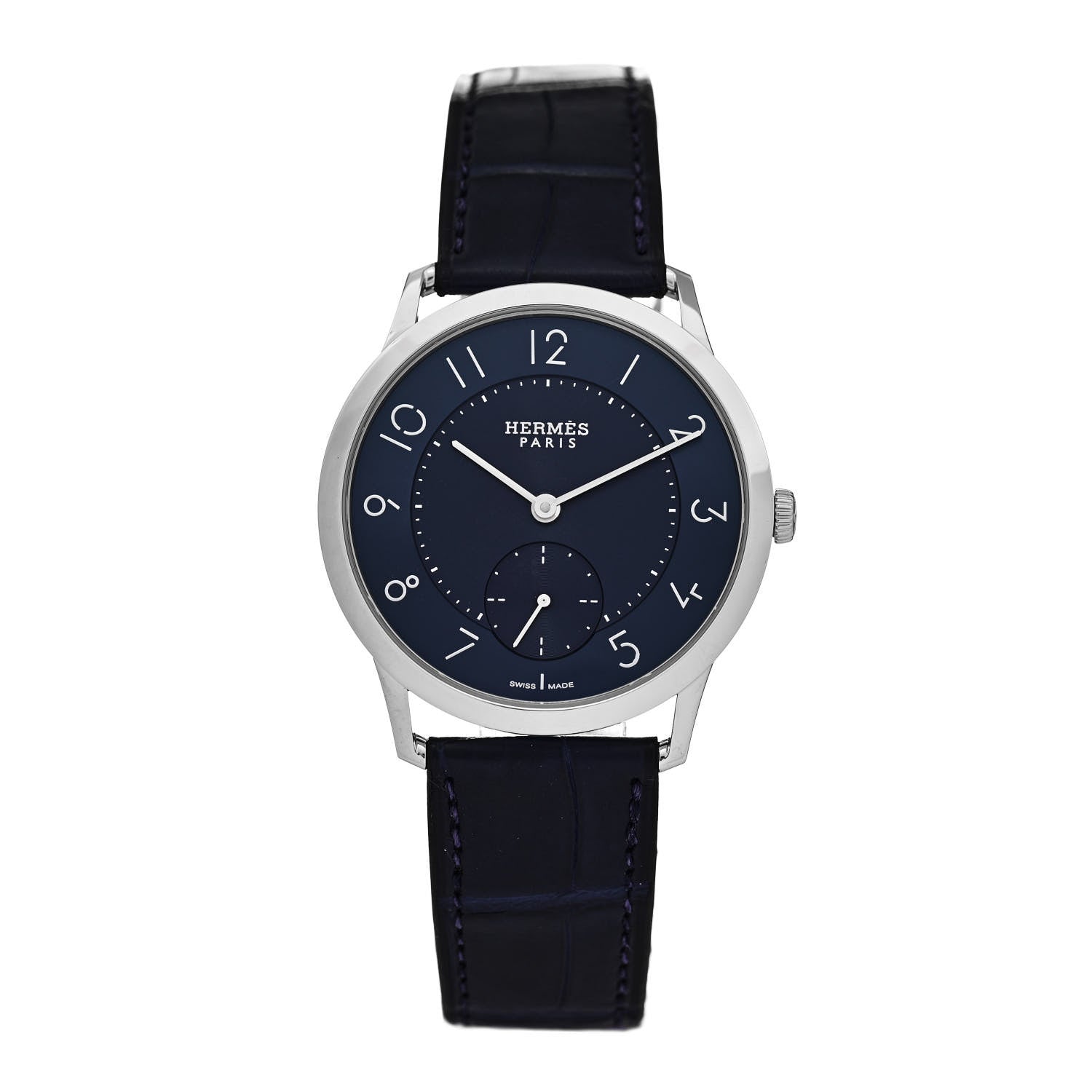 Hermes Stainless Steel Alligator 39.5mm Slim d'Hermes Automatic Watch Bleu Saphir 1 of 5