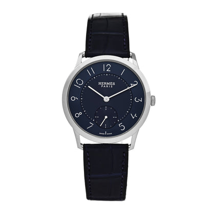 Hermes Stainless Steel Alligator 39.5mm Slim d'Hermes Automatic Watch Bleu Saphir 1 of 5