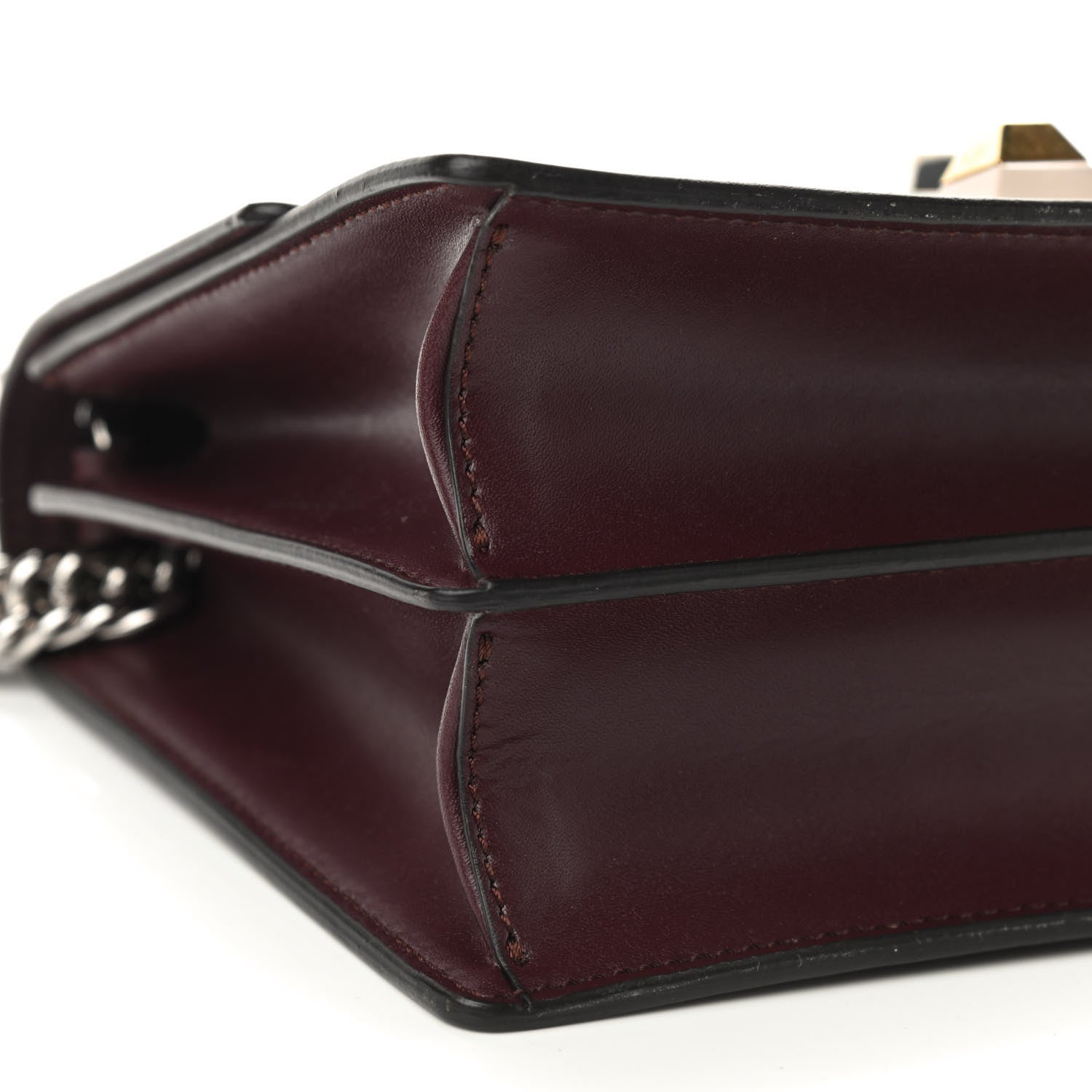 Fendi Vitello Liberty Studded Small Kan I Shoulder Bag Bordeaux Multicolor 8 of 11