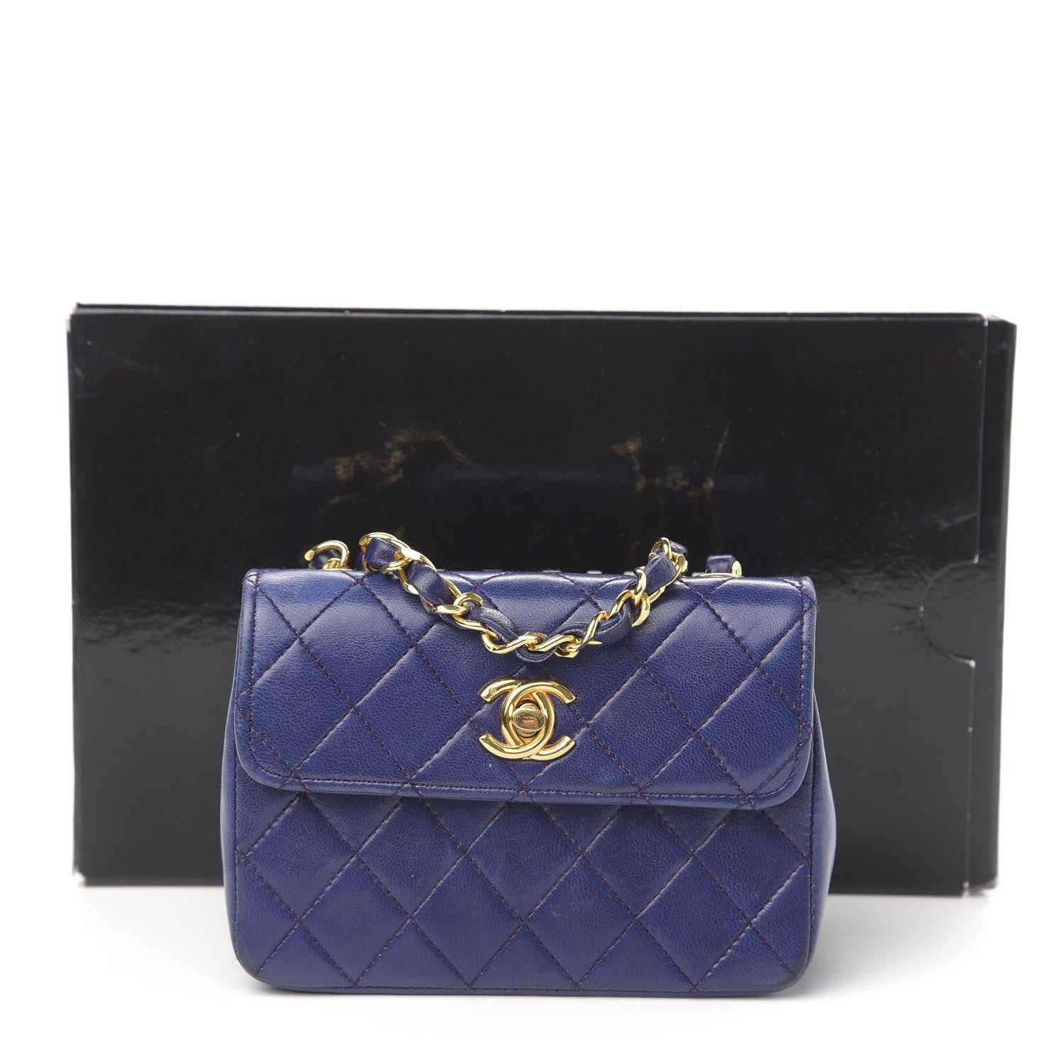 Chanel Lambskin Quilted Mini Square Flap Blue 12 of 12