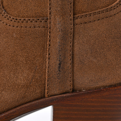 Saint Laurent Suede Eastwood Western Boots 38 Vintage Brown 4 of 12