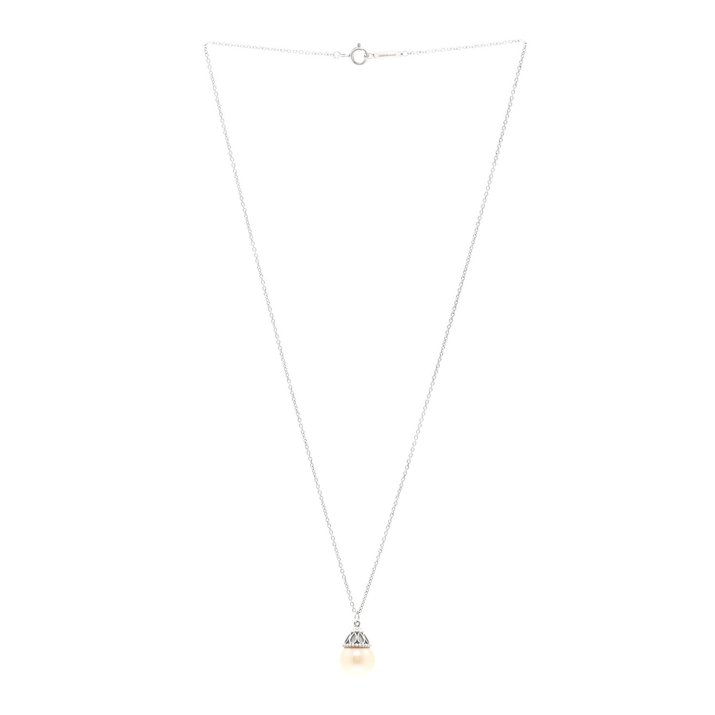 Sterling Silver Freshwater Cultured Pearl Ziegfeld Drop Pendant Necklace
