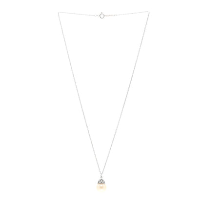Tiffany Sterling Silver Freshwater Cultured Pearl Ziegfeld Drop Pendant Necklace 3 of 5
